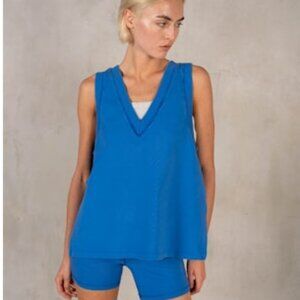 Blue Oversized Jersey Tank
